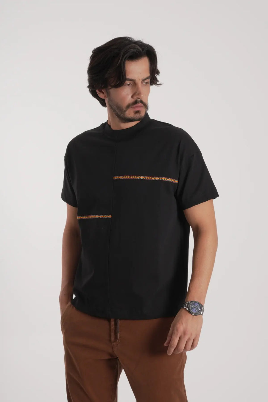 Erkek Etnik Desen T-Shirt