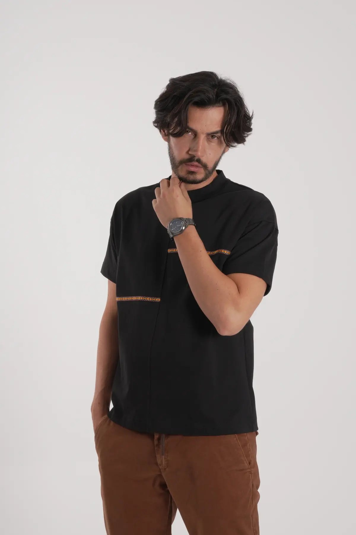 Erkek Etnik Desen T-Shirt