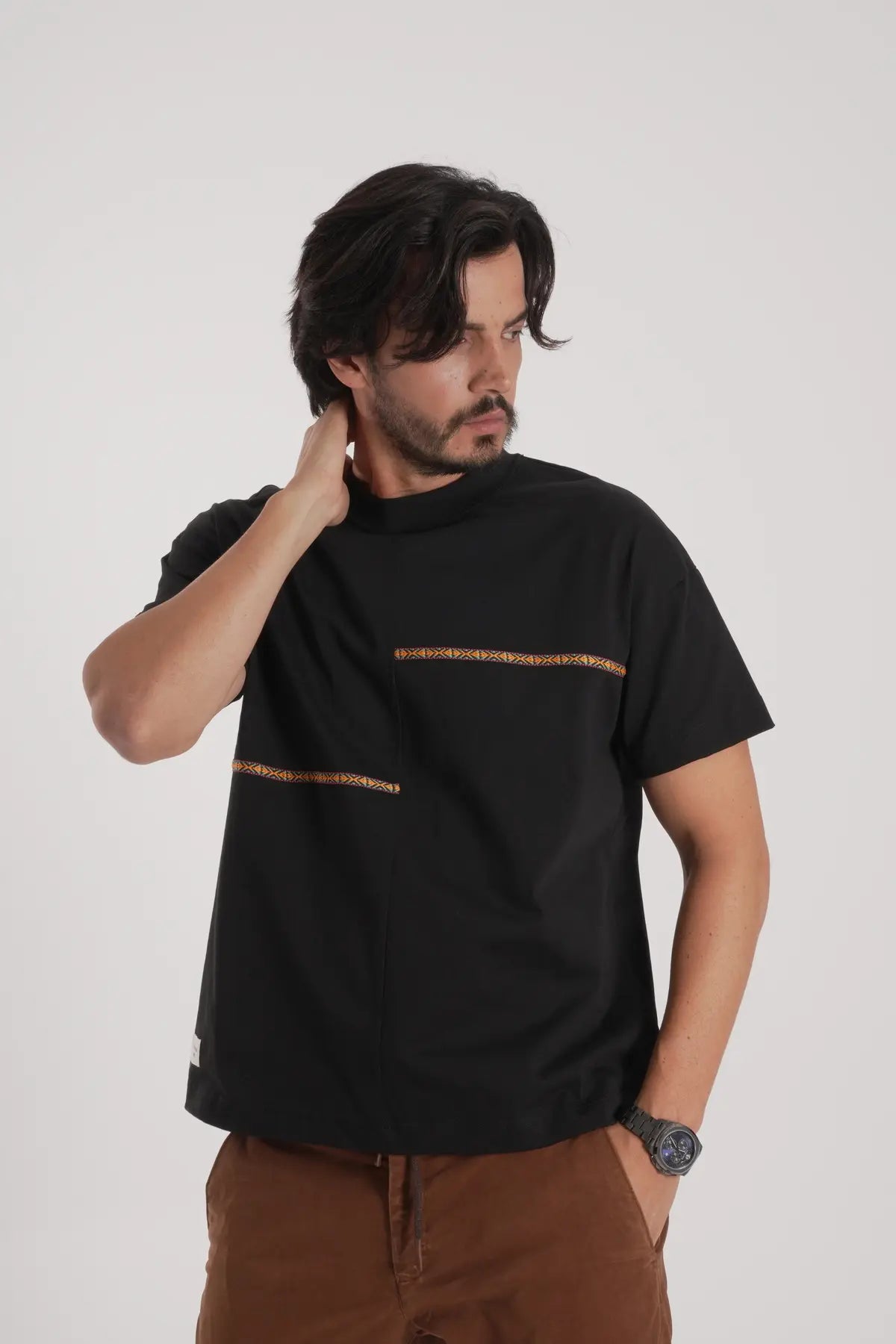 Erkek Etnik Desen T-Shirt