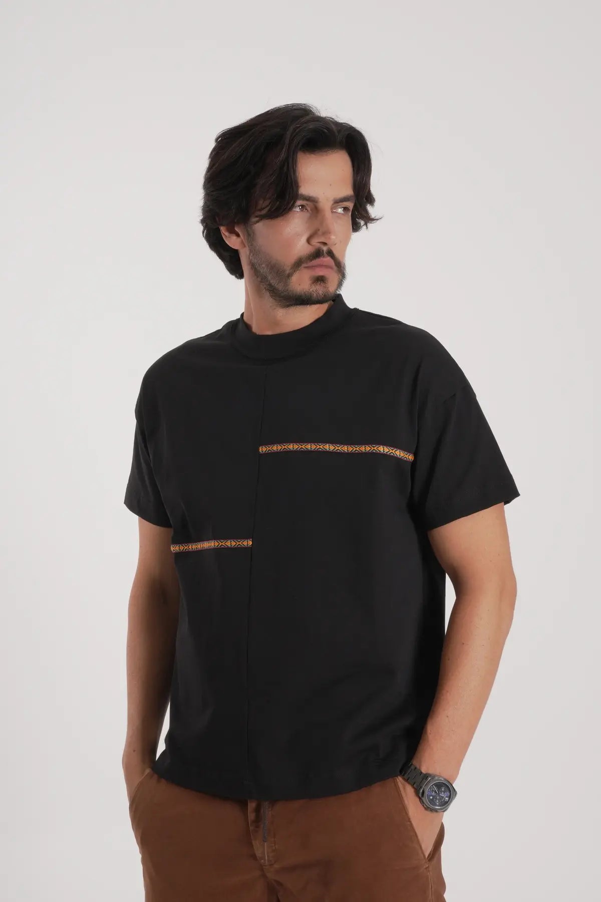 Erkek Etnik Desen T-Shirt