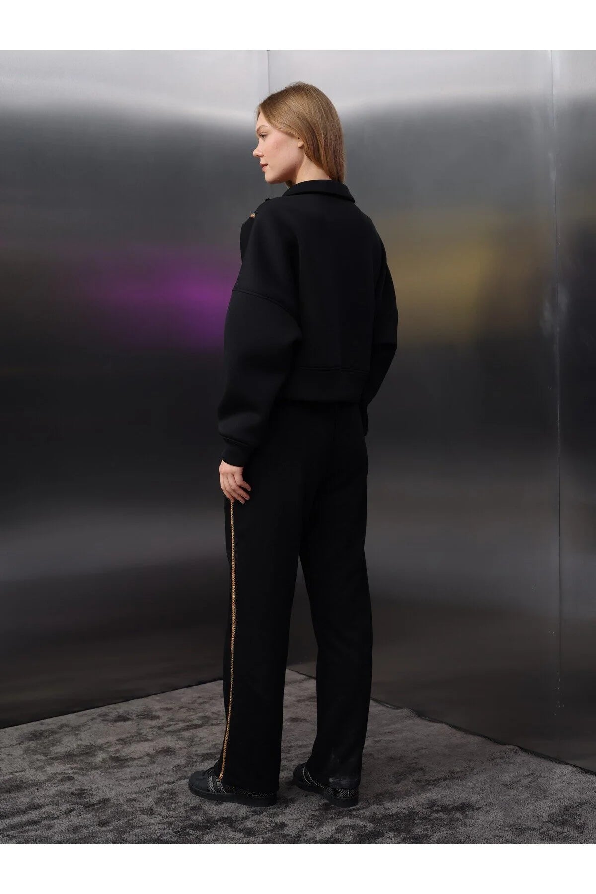 Kadın Scuba Crop Sweat Takım
