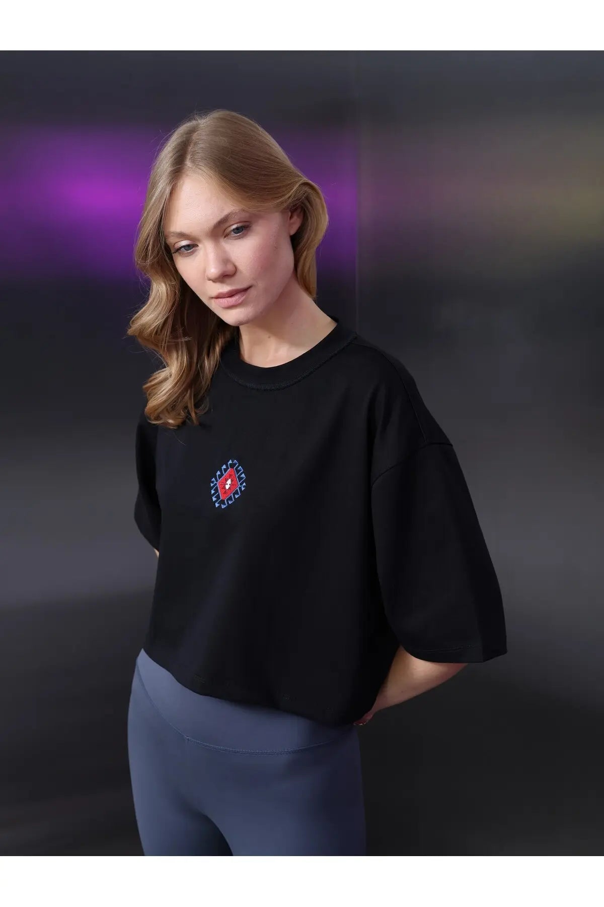 Kadın Etnik Desen Crop