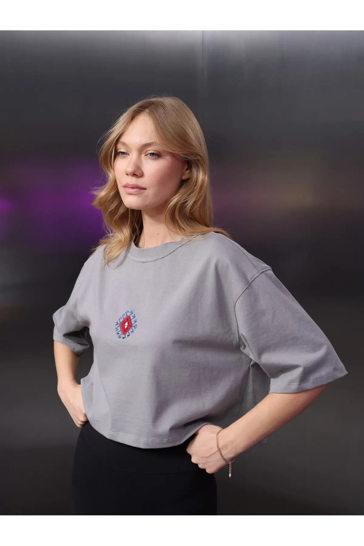 Kadın Etnik Desen Crop