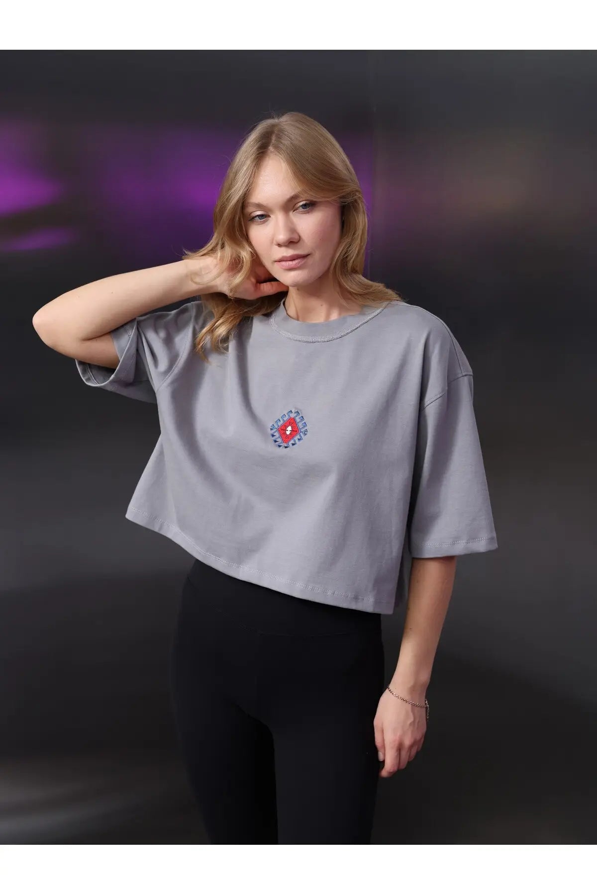 Kadın Etnik Desen Crop