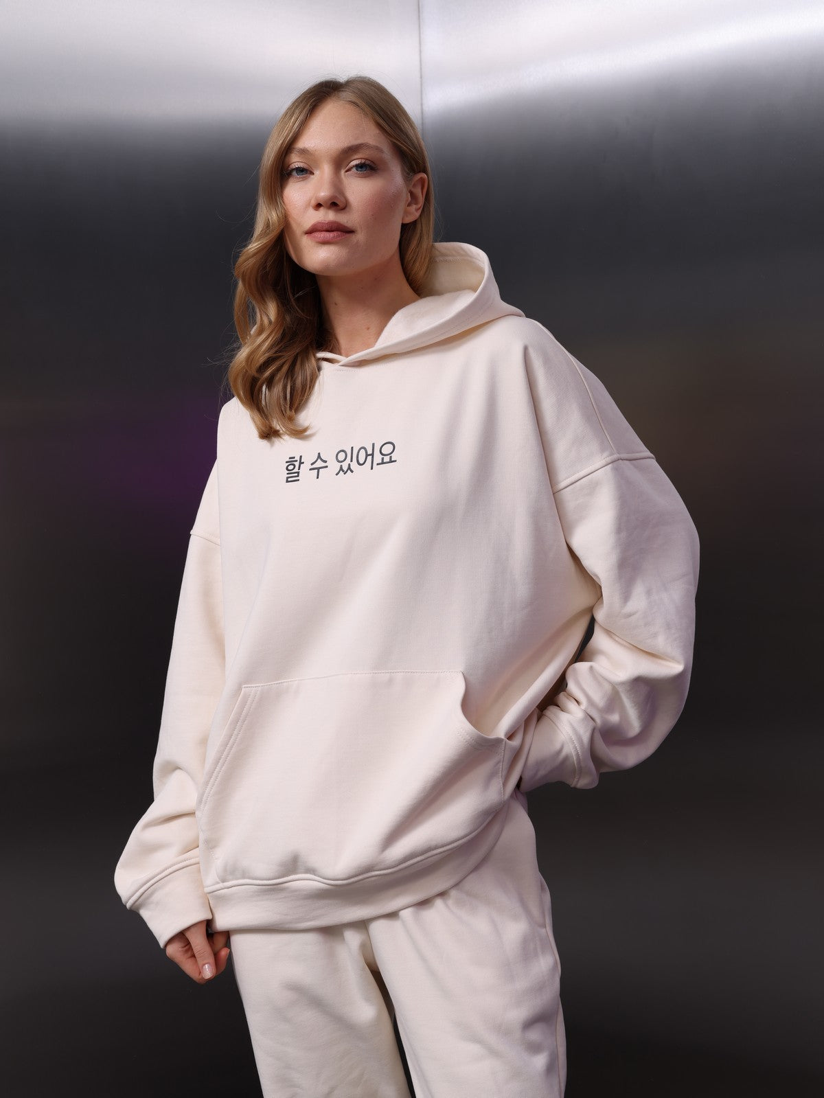 Unisex Kore Baskı Sweat