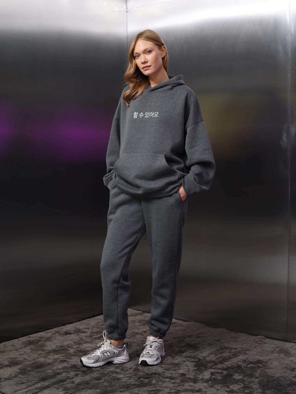 Unisex Kore Baskı Sweat