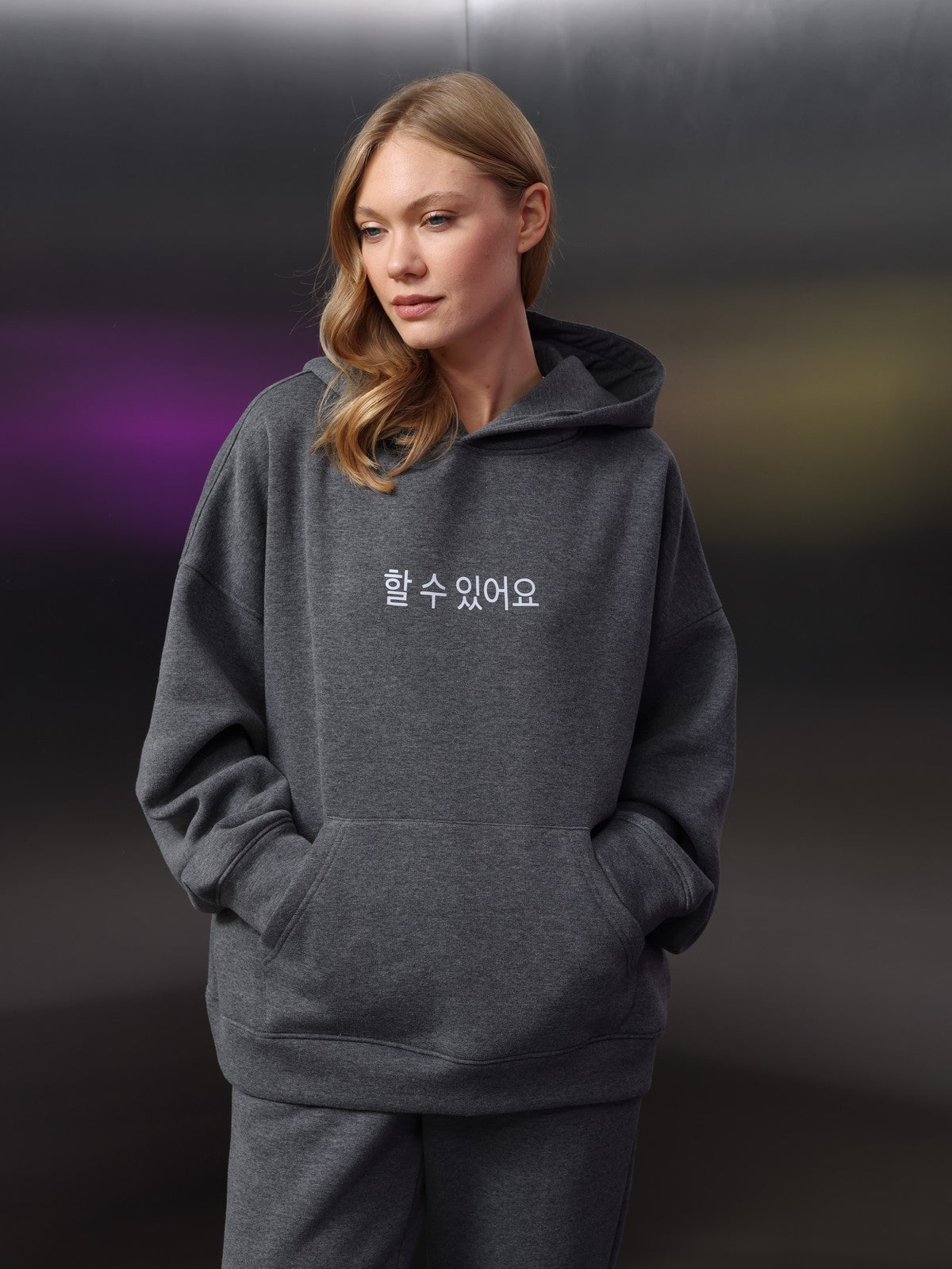 Unisex Kore Baskı Sweat
