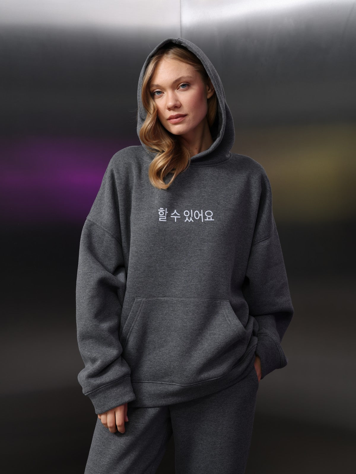 Unisex Kore Baskı Sweat