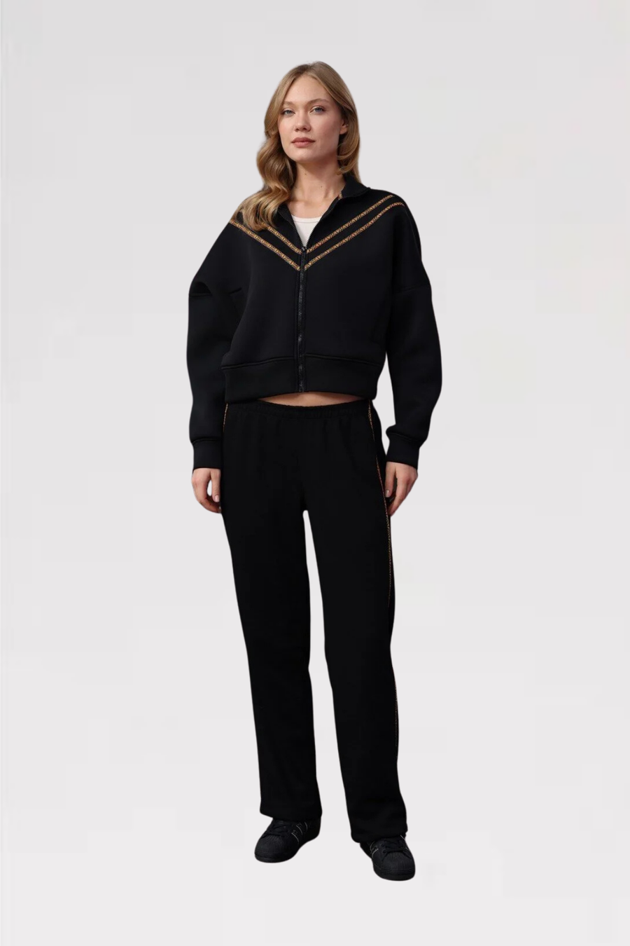Kadın Scuba Crop Sweat Takım